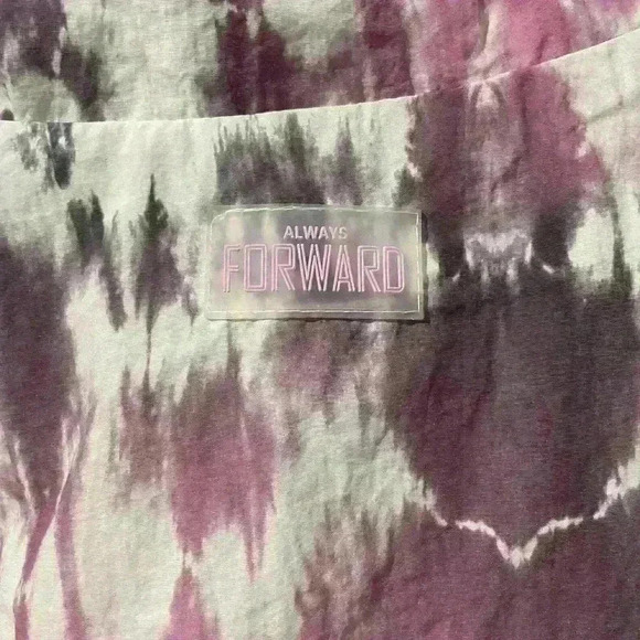 BERSHKA Tie Dye Cropped Zip Up Bomber  Jacket Size M puffed sleeves - Picture 8 of 10